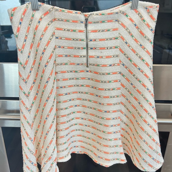 Maeve Cream and Neon colored skirt, size 6 (has hole/stains/snags) - Picture 6 of 9